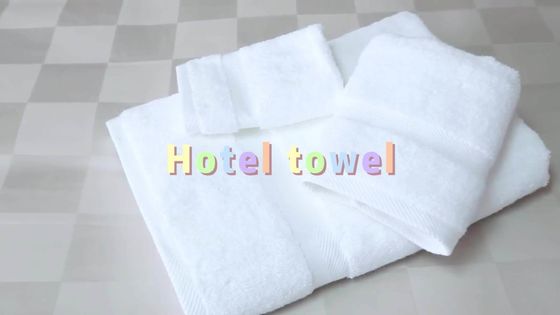 Luxe 100% coton blanc bain serviette à main et visage ensemble avec logo brodé personnalisé 70 * 140cm