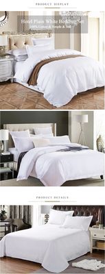4 pièces 60s 300tc 100% coton blanc satin lit ensemble pour le luxe 5 étoiles Resort Hôtel