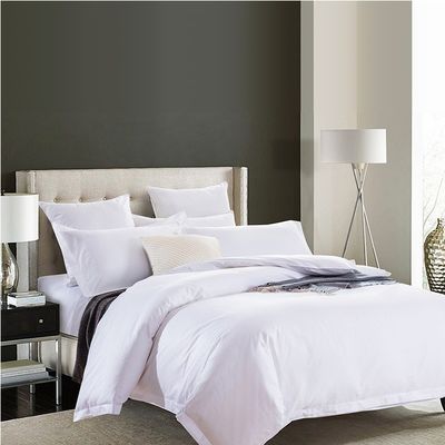4 pièces 60s 300tc 100% coton blanc satin lit ensemble pour le luxe 5 étoiles Resort Hôtel