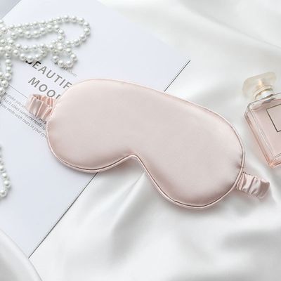 Masque de couchage en soie satinée avec bande élastique
