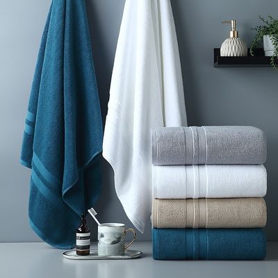 Ensemble de serviettes d'hôtel à motif rayé épais en tissu de coton pur pour les bains de luxe
