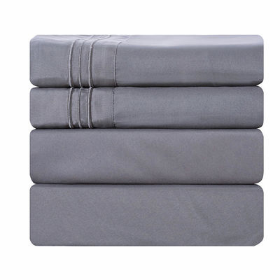Super taille du roi Solid Microfiber draps de lit ensemble avec tissu tissé et service OEM
