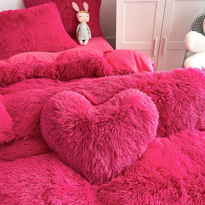 Couleur modèle solide type luxe mince chaud mousse de velours de cristal lit ensemble pour l'hiver