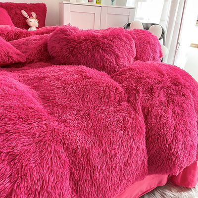 Couleur modèle solide type luxe mince chaud mousse de velours de cristal lit ensemble pour l'hiver
