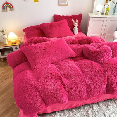 Couleur modèle solide type luxe mince chaud mousse de velours de cristal lit ensemble pour l'hiver