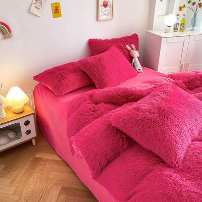 Couleur modèle solide type luxe mince chaud mousse de velours de cristal lit ensemble pour l'hiver