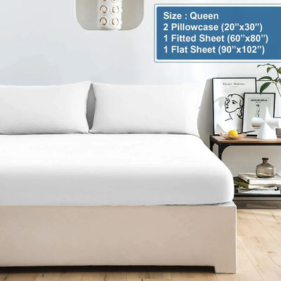 Ensemble de lit souple durable 1800TC en coton égyptien massif fourni en feuille de 4 pièces