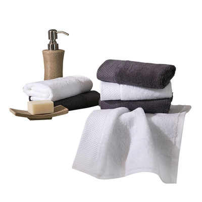 Logo personnalisé Hôtel de luxe 5 étoiles Blanc 100% coton Dobby Face Hand Bath Towels Set