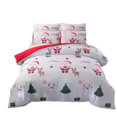 40 Tissu compte Décor de Noël Couverture de couette Joyeux Noël Cadeau 3D Impression numérique Rouge Comfort Lit ensemble