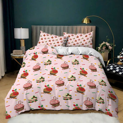 40 Tissu compte Décor de Noël Couverture de couette Joyeux Noël Cadeau 3D Impression numérique Rouge Comfort Lit ensemble