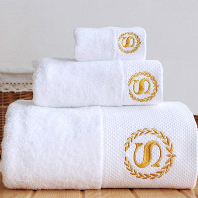Ensemble de serviettes de bain pour hôtel cinq étoiles avec taille personnalisée en couleur solide 16S serviette de coton