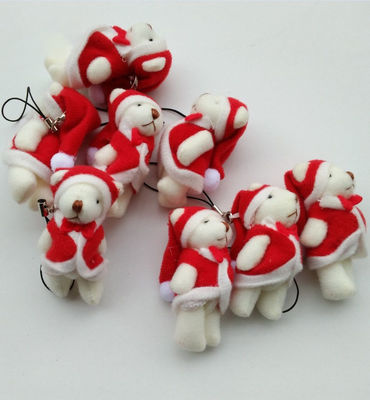 Mini Ours à poignets de Noël 6cm Plush Toy Teddy Bear Doll Pendant avec 6*3*2cm Taille