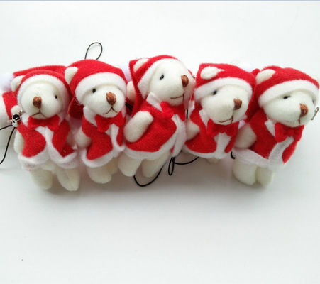 Mini Ours à poignets de Noël 6cm Plush Toy Teddy Bear Doll Pendant avec 6*3*2cm Taille