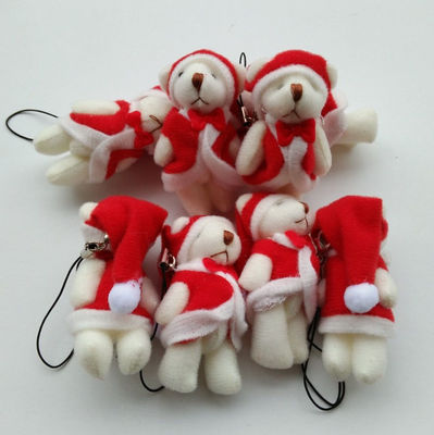Mini Ours à poignets de Noël 6cm Plush Toy Teddy Bear Doll Pendant avec 6*3*2cm Taille