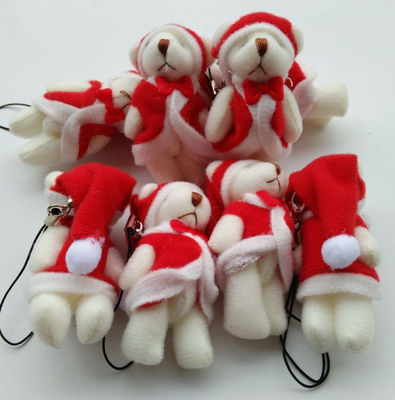 Mini Ours à poignets de Noël 6cm Plush Toy Teddy Bear Doll Pendant avec 6*3*2cm Taille