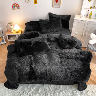 Couverture de couette solide pour l'hiver couleur noire éblouissante