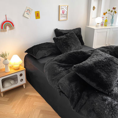 Couverture de couette solide pour l'hiver couleur noire éblouissante