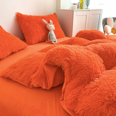 Ins Moss Green Luxury Shaggy Warm Mink Velvet Crystal Lit Set pour le lit d'hiver