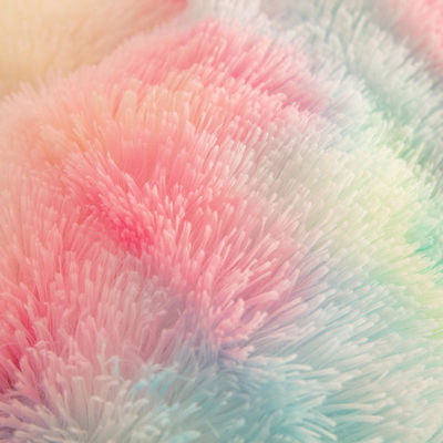 Couleur arc-en-ciel Faux fourrure velours Fluffy Plush Lit ensemble pour la maison moderne et la décoration