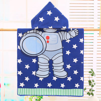 Design maison en microfibre pour enfants en capuchon en robe de bain dessin animé d'impression Portable