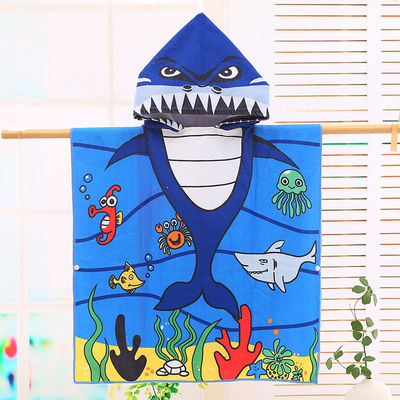 Design maison en microfibre pour enfants en capuchon en robe de bain dessin animé d'impression Portable
