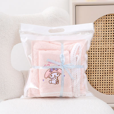 Home Melody Bébé Ensemble de serviettes de bain de velours de corail Non-versement Absorbant Cadeau de mariage Souvenir