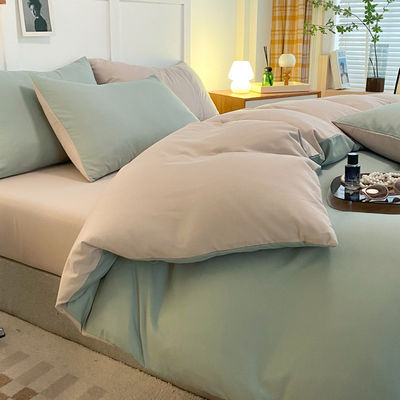 Impression réactive 4 pièces de lit en polyester avec 2 coussins fermeture à glissière