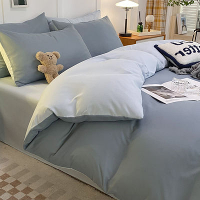 Impression réactive 4 pièces de lit en polyester avec 2 coussins fermeture à glissière