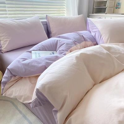 Impression réactive 4 pièces de lit en polyester avec 2 coussins fermeture à glissière