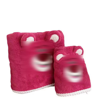2 PCS Ensemble de serviette de bain épaissie cadeau Ensemble de serviette d'absorption en velours de corail durable