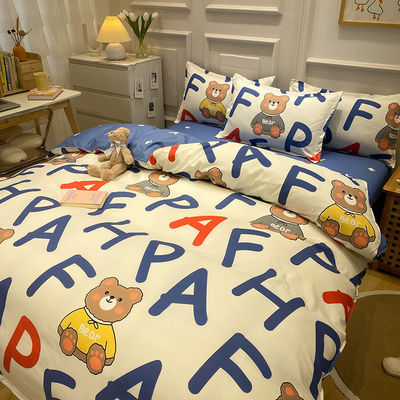 Hôtel 4 pièces lit ensemble couverture de couette de luxe couette couverture de lit et 2Pcs coussin
