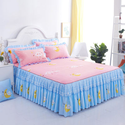 Couverture de jupe de lit avec 100% de tissu en polyester et la résistance des couleurs aux normes nationales