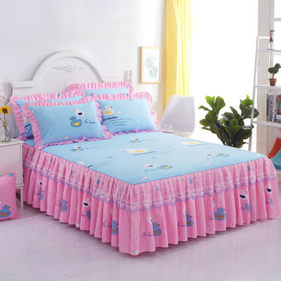 Couverture de jupe de lit avec 100% de tissu en polyester et la résistance des couleurs aux normes nationales