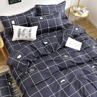 Fournitures 100% de tissu polyester couverture de lit de luxe couette ensemble avec 2Pcs coussin