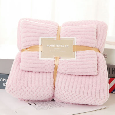 Servette de bain en laine de corail en microfibre épaissie 2 en 1 pour la serviette de visage 250GSM