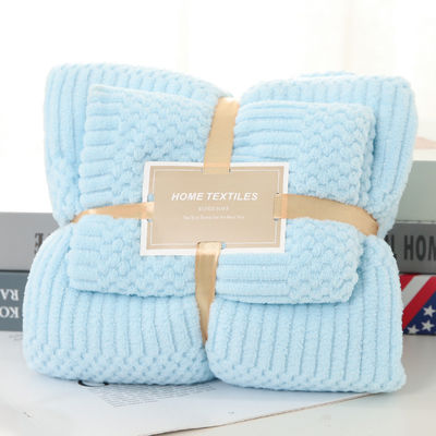Servette de bain en laine de corail en microfibre épaissie 2 en 1 pour la serviette de visage 250GSM