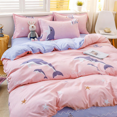 Fournitures 100% de tissu polyester couverture de lit de luxe couette ensemble avec 2Pcs coussin