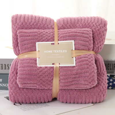 Servette de bain en laine de corail en microfibre épaissie 2 en 1 pour la serviette de visage 250GSM