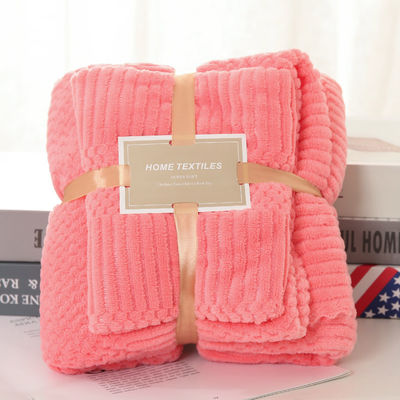 Servette de bain en laine de corail en microfibre épaissie 2 en 1 pour la serviette de visage 250GSM