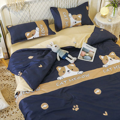 Fournitures 100% de tissu polyester couverture de lit de luxe couette ensemble avec 2Pcs coussin