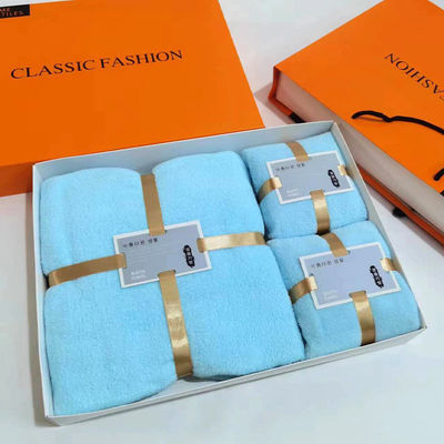 Laine de corail épaisse, absorbant doux et microfibre, ensemble de serviettes 1 ensemble 35*75 70*140 Logo personnalisé