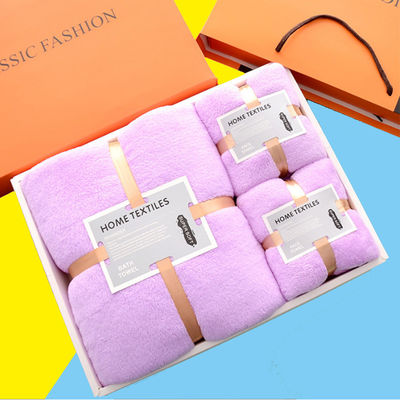 Laine de corail épaisse, absorbant doux et microfibre, ensemble de serviettes 1 ensemble 35*75 70*140 Logo personnalisé