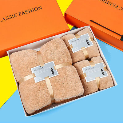 Sac à mailles et boîte cadeau inclus Microfiber Adult Towel Set Toile de bain 70*140cm pour SPA