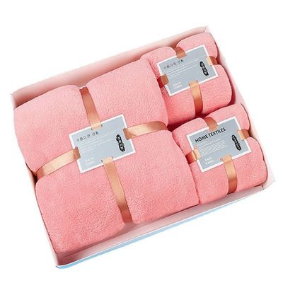 Sac à mailles et boîte cadeau inclus Microfiber Adult Towel Set Toile de bain 70*140cm pour SPA