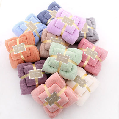 Ensemble de serviettes de bain en microfibre tricotée en laine de corail