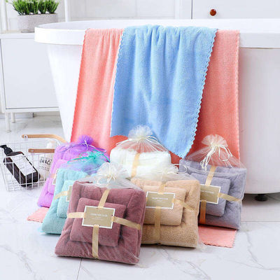 Ensemble de serviettes de bain en microfibre tricotée en laine de corail
