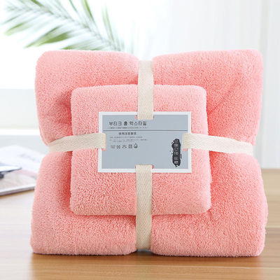 Laine de corail rafraîchissement serviette turque ensemble 5 étoiles coloré Zero Twist cadeau ensemble serviette de bain
