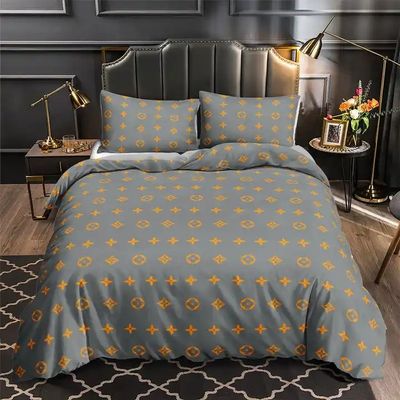 100% de fibre de polyester cadeau de Noël de luxe 4 pièces couette couverture lit ensemble pour adulte