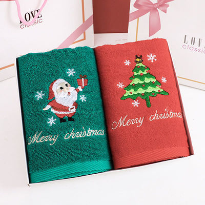 Ensemble de serviettes à main brodées 100% coton dans une boîte cadeau pour tout le monde