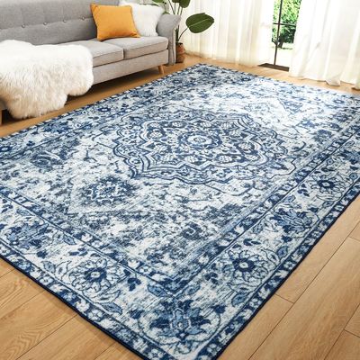 Tapis de chambre à coucher en impression florale de style bohème avec fonction de non-décharge et soin facile
